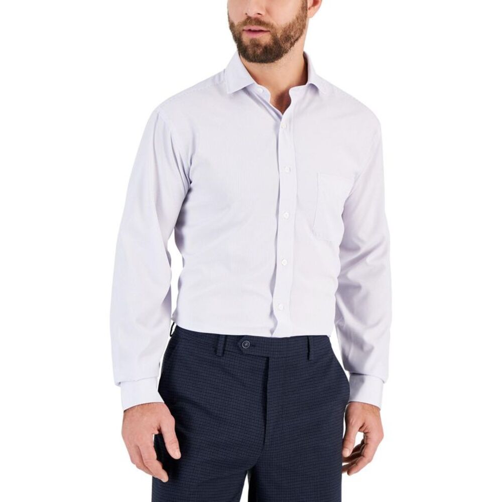Club Room Mens Fine Stripe Button Down Dress Shirt, NWT